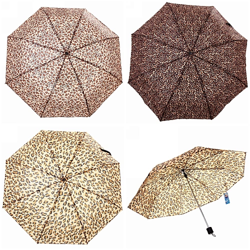 Зонт женский механический "Ultramarine - Леопард", 8 спиц, d-97, длина в слож. виде 23 