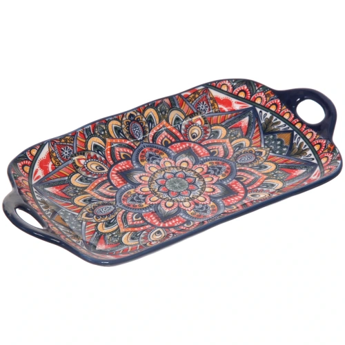 Блюдо керамическое "Марракеш" синее 32*16,5*4см