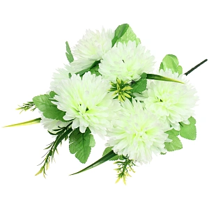 Искусственные цветы "Цветочная мелодия" Хризантемы 40см 7 цветков белые
