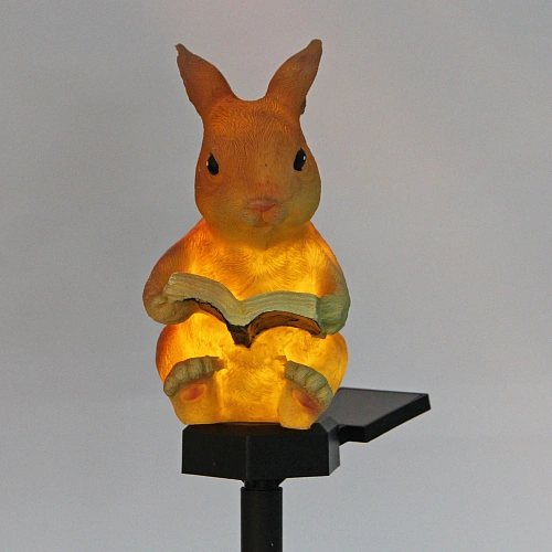 Светильник на солнбатарее Заяц 15108 см, (свечение теплый белый)_3