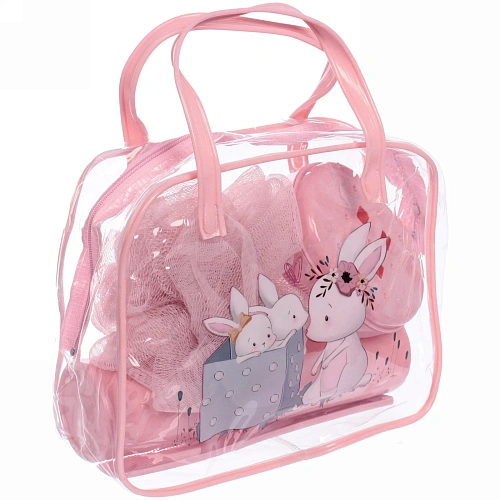 Набор банный дорожный 4шт Bon voyage - Nice family, (мочалка, футляр 2шт, расческа), микс 3 цвета, 20167 см_12