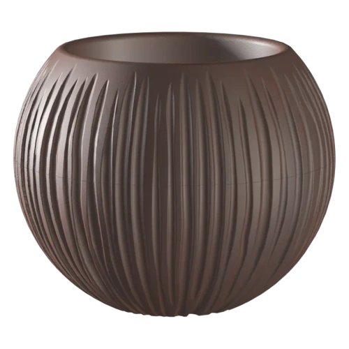 Кашпо для цветов пластиковое 1,7л d-13,5см "Сфера" Темно-коричневый