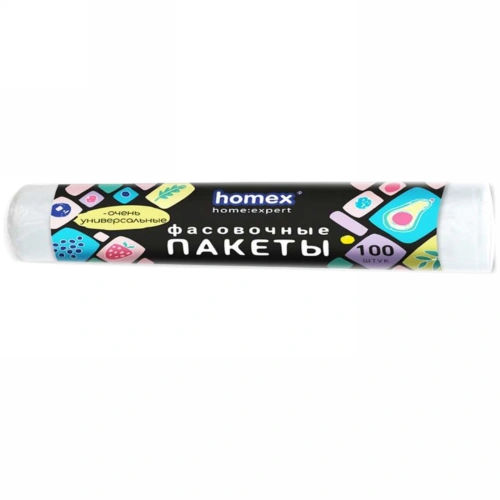 Пакеты фасовочные 100шт "HOMEX" 24*37см