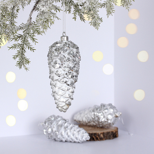Ёлочные игрушки VERSAILLES "Орион" 14*6 м (набор 3 шт), Серебро