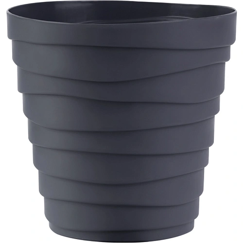 Кашпо для цветов пластиковое 1,4л d-14,5см "Бархан" Антрацит