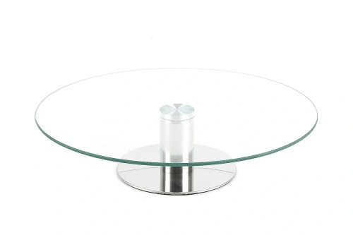 Блюдо стеклянное вращающееся 28,5см, на металлической ножке