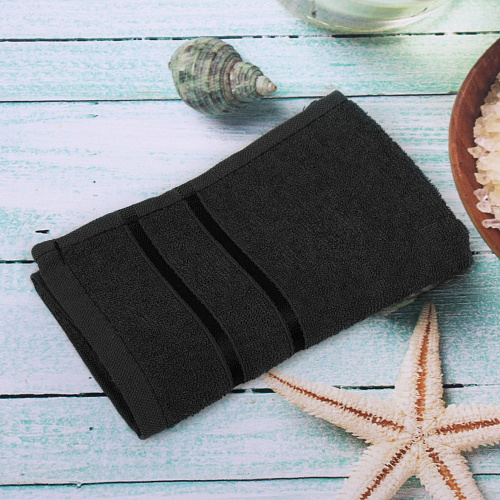 Полотенце махровое 3060см LUNA цвет черный 10650 плотность 360грм2_5