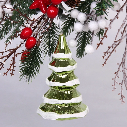 Ёлочная игрушка "Сказочная ёлка" 7*7*11,5 см, зелёный