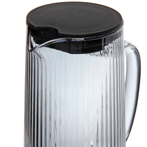 Кувшин стеклянный 1200мл Орфей с пластиковой крышкой и ситом, серый_3