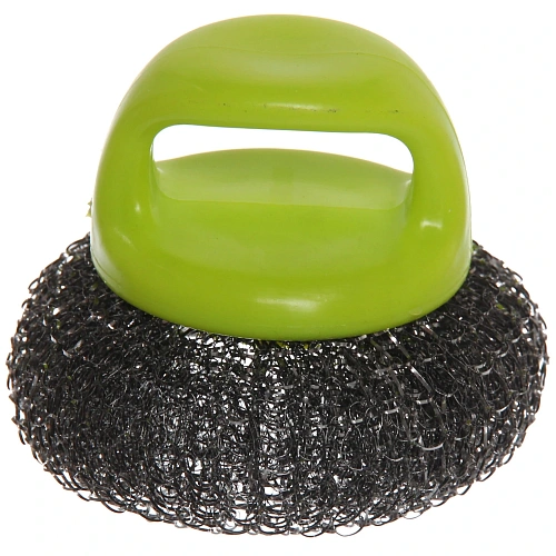 Губка металлическая для посуды с ручкой 