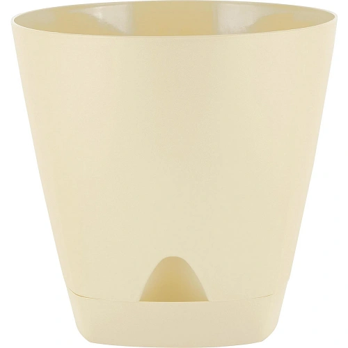 Горшок для цветов пластиковый 2,5л d-17см "Amsterdam" с прикорневым поливом, сливочный