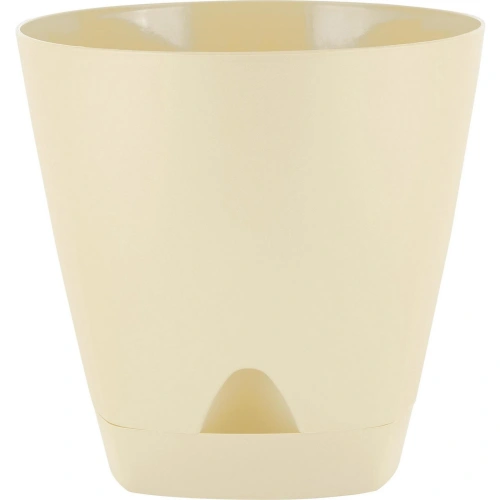 Горшок для цветов пластиковый 4л d-20см "Amsterdam" с прикорневым поливом, сливочный
