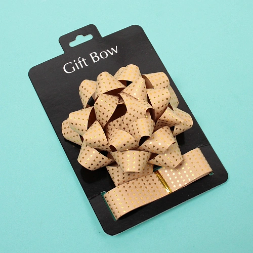 Набор для декорирования Звездное небо бант 2см, лента 2,5см (3м), ШампаньЗолото_3