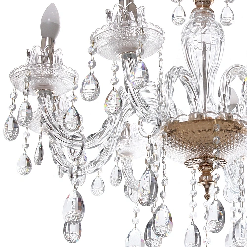 Люстра подвесная в стиле барокко Buon gusto 840Вт 25-S9040 со стеклянными основаниями_6