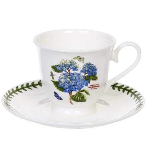 Чайная пара "Цветочная грация" (узкая кружка 220мл, блюдце) гортензии