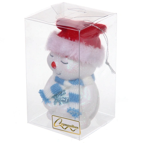 Елочная игрушка Зимний снеговик 6611 см, голубой_5