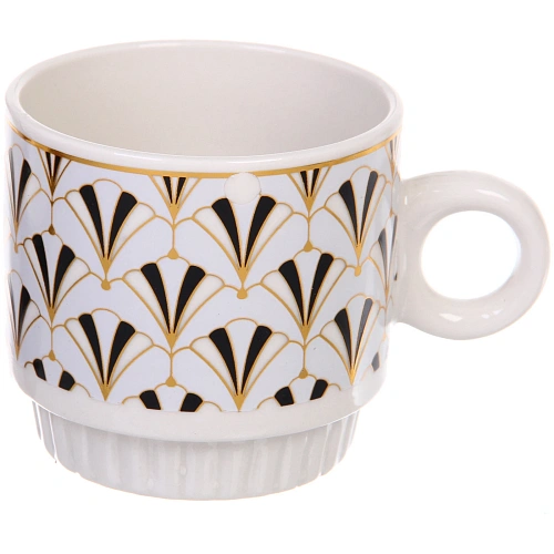 Набор кружек на стойке 280мл Золотой узор, цвет золото с черным_7