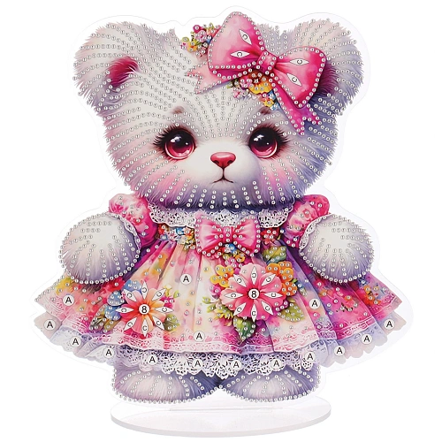Набор для творчества на акриловой подставке DIAMOND, мишка в платье, 22524см, (коробка)_3