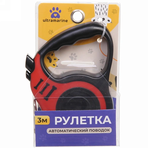 Поводок-рулетка Дог 3м до 15кг цвет красный Ultramarine_3