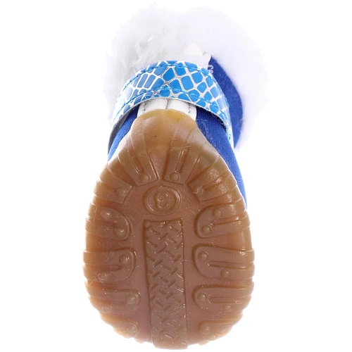 Ботинки зимние для животных МОДНЫЙ БРО, на липучке, цвет синий, размер 3, 5см_6