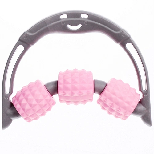 Массажер роликовый для тела "Universal" 3 ролика, 15*13*3,5 см, розовый