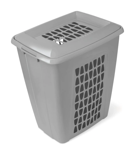 Корзина для белья Молетта 45л прямоугольная с крышкой пыльно-серая С701ПСЕР
