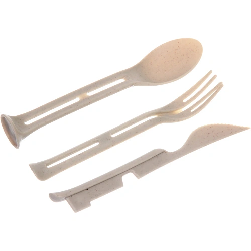 Набор столовых приборов ЭкоЛайф 3шт (ложка, вилка, нож) бежевый_4