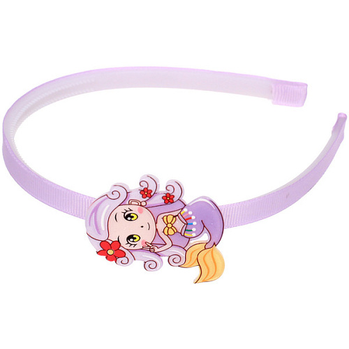 Ободок для волос детский на блистере РОЗОВОЕ ОБЛАКО, русалочка, микс 6 цветов, 1см_19