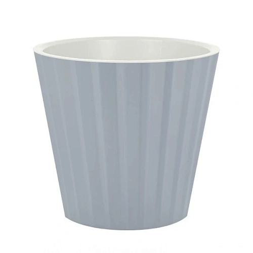 Горшок для цветов пластиковый 2л d-16см "Sand" с дренажной вставкой, утренний туман