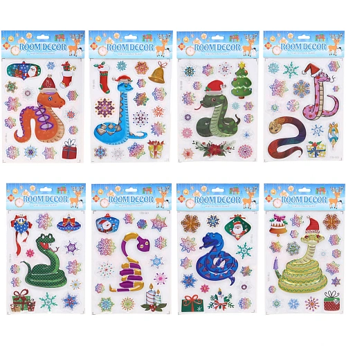 Набор наклеек "Змейки" 15*25 см, микс