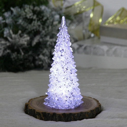 Сувенир с подсветкой "Волшебная красавица" 17 см, Серебро (работает от батареек LR44*3)