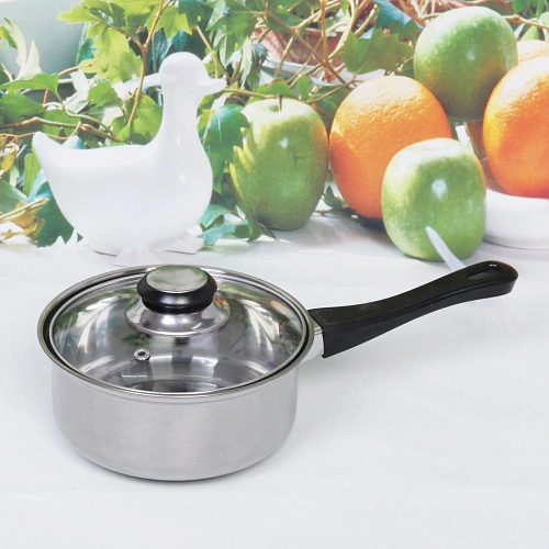 Ковш из нержавеющей стали Cook 1л со стеклянной крышкой 167см_3