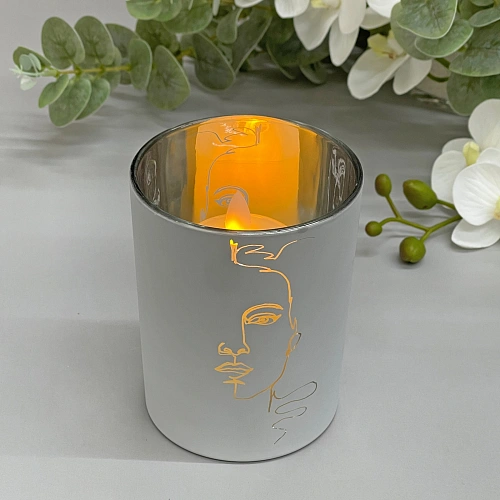 Подсвечник "Нежный силуэт" 10*12,5 см, Белый