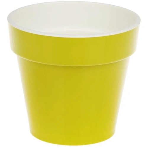 Кашпо для цветов пластиковое 1л "Порто" со вставкой фисташковый