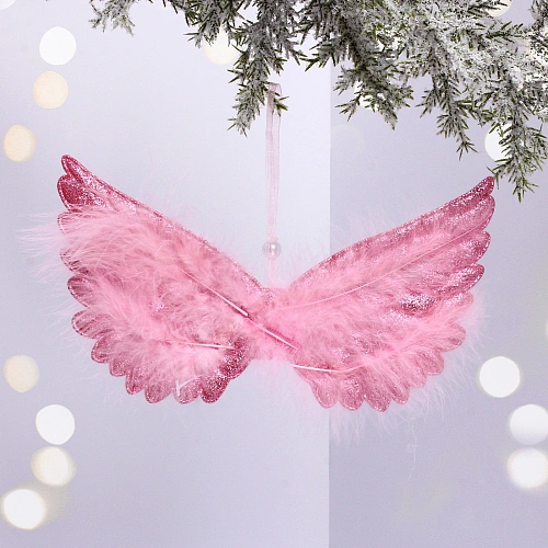 Подвеска "Волшебные крылья" 23 см, Розовый