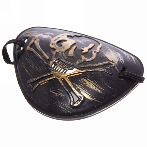 Повязка на глаз "Пират серебряный череп"