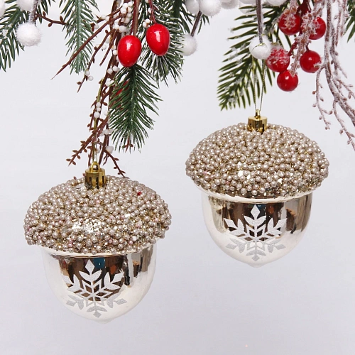 Набор украшений SHINE "Christmas Nut" 10 см (2 шт.), light champagne