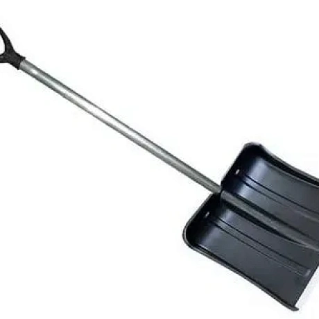 Лопата снеговая "Метель-1" 385*380 мм,пласт. с метал.чер.,оцинк.планкой и V-руч., d-32