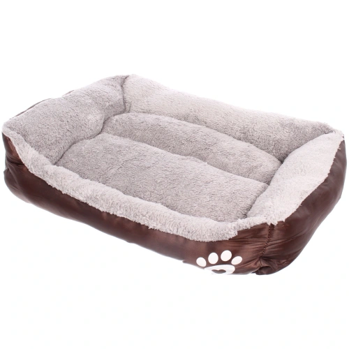 Лежанка для животных "Место БРО", цвет коричневый, внутр. ткань серого цвета, размер M, 54*42*11см (Лейбл)