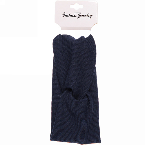 Повязка на голову широкая Beauty, цвет синий, 17,59,5см_4