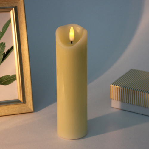 Сувенир с подсветкой "Свеча восковая - Искра" 5,3*20 см - облита воском (работает от батареек 2 АА)
