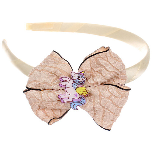 Ободок для волос детский на блистере РОЗОВОЕ ОБЛАКО, единорожек, микс 6 цветов, 1см_9