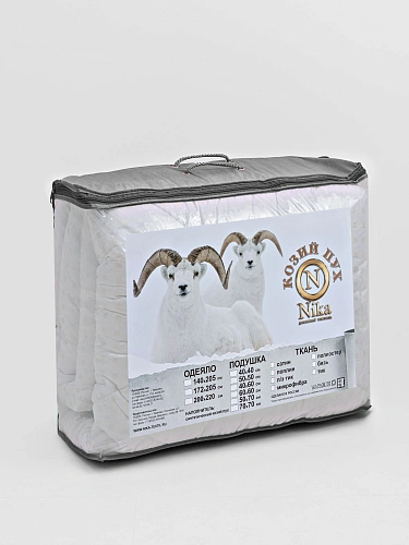 Одеяло 170*205 см НТК Козий пух 300гр/м поплекс чемодан одноиголка ОКП-17