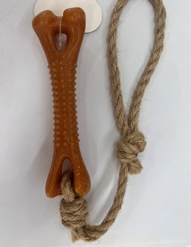 Игрушка - грызак "Счастливый БРО", косточка, 16*4,5*1,8см / 78гр