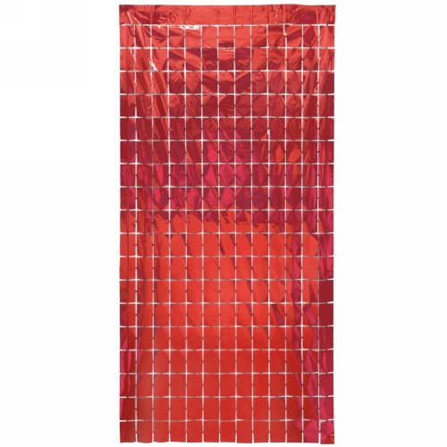 Занавес фольгированный "Прямоугольник" ш1м, в2м (глянец), рубин