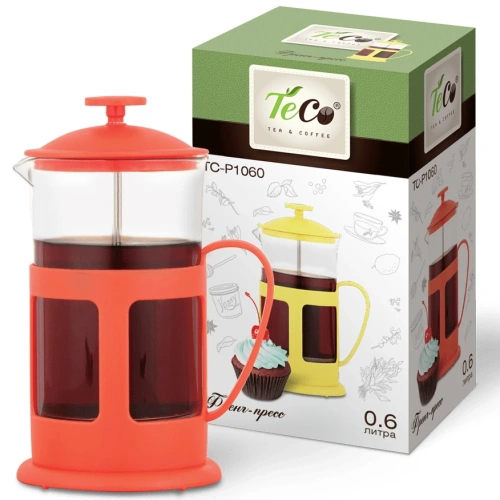 Френч-пресс 600мл "TECO" красный