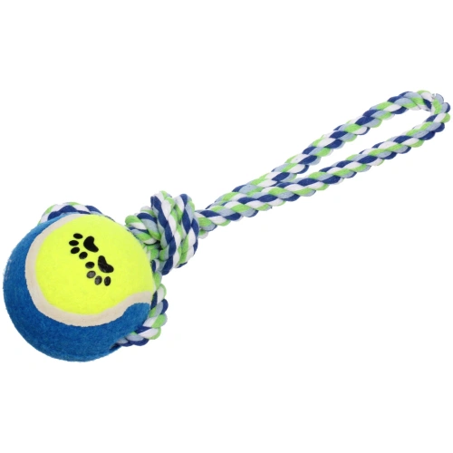 Игрушка-канат для всех пород собак "Счастливый хвост!", цвет синий/зеленый, 25*6см/95гр