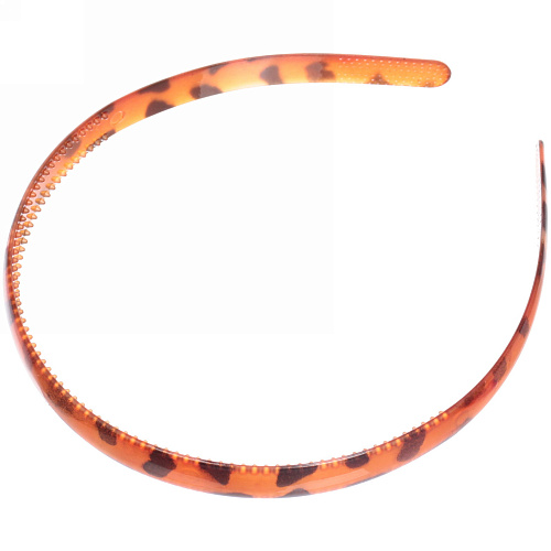 Ободок для волос пластиковый "Florance", цвет янтарь, 1,2см (стикер на минивложение)
