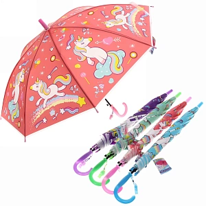 Зонт детский полуавтомат "Ultramarine - Единорожек на луне", 8 спиц, d-85см, длина в слож. виде 68см ●
