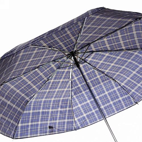 Зонт мужской механический Ультрамарин, клетка, 8 спиц, d-105см, длина в слож виде 24см _15